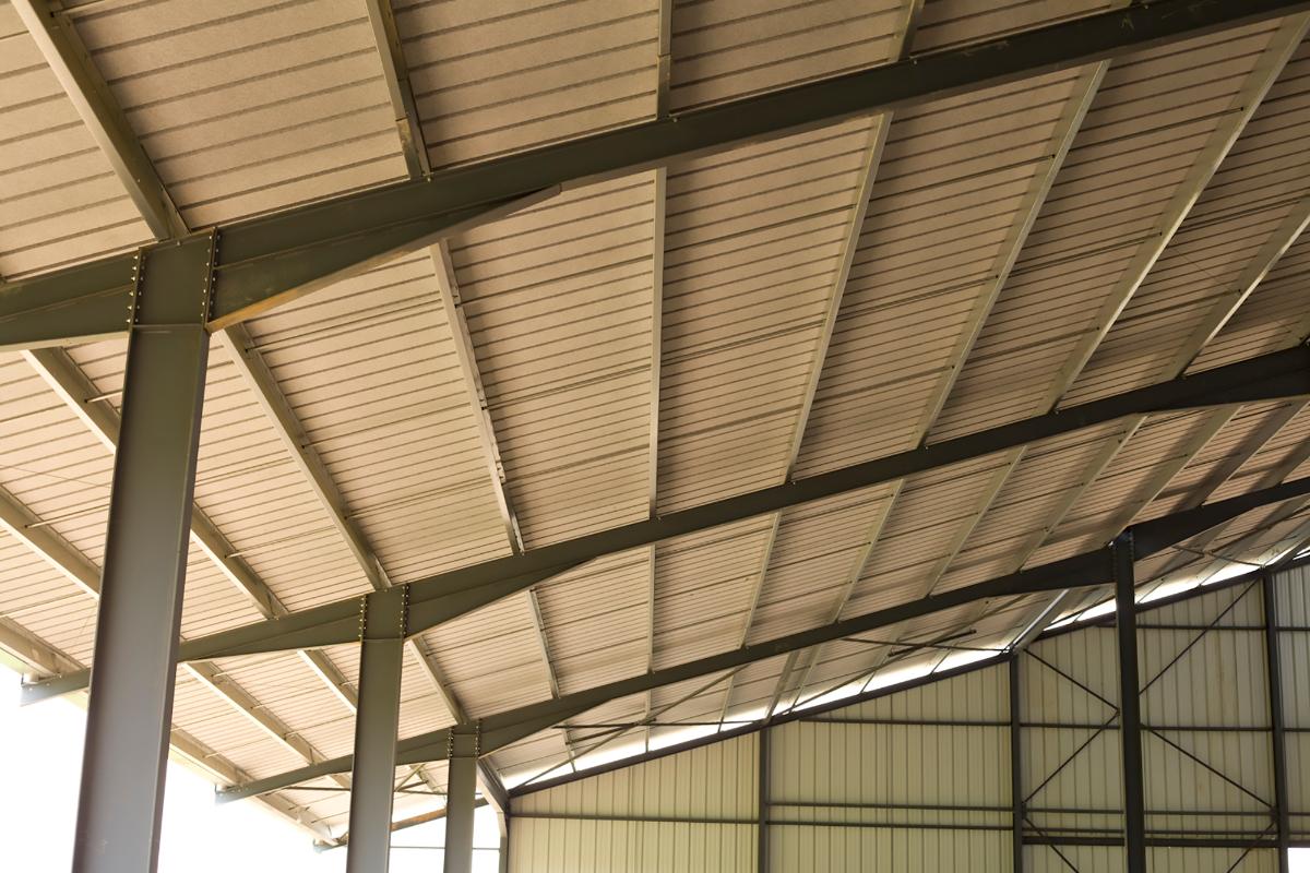 Close up of nested Zed Purlins showing galvanised metal finish